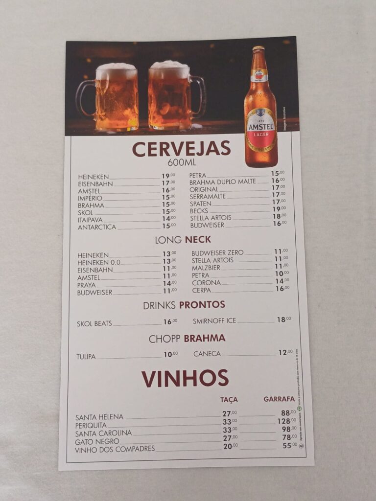 CARDAPIOS CHOPERIA COMPADRES