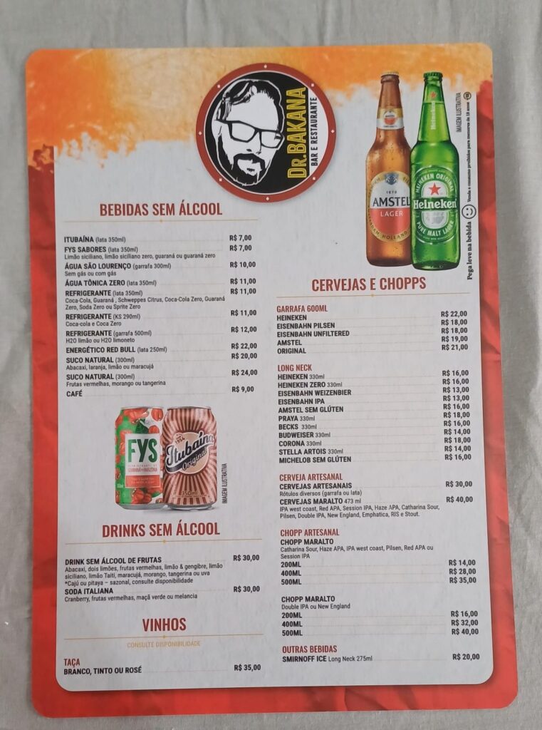 CARDÁPIO DR BAKANA