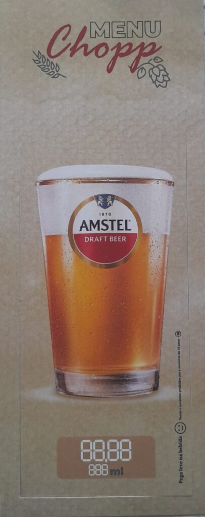 CARDÁPIO (LÂMINA) ADENDOS AMSTEL