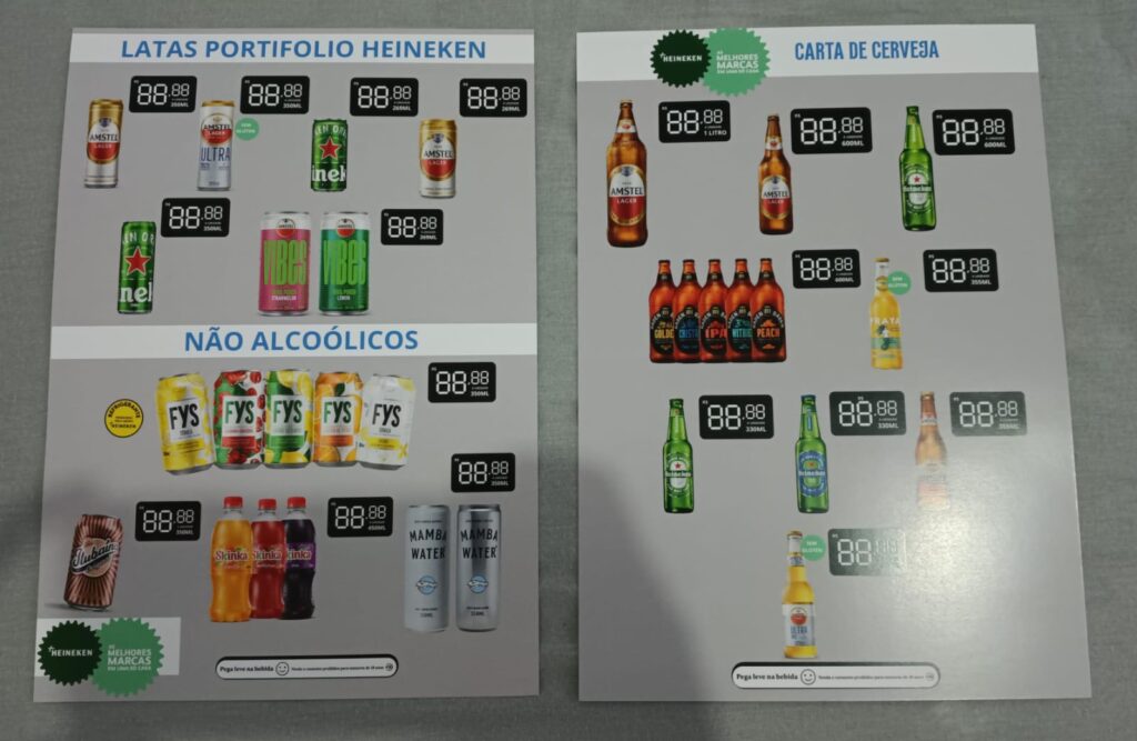 CARTAS DE CERVEJAS HEINEKEN