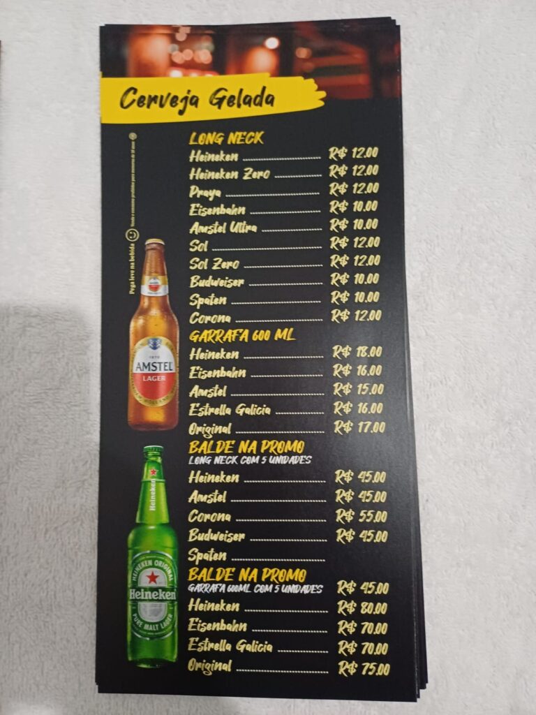 CARDÁPIO (LÂMINA) GREGS LOUNGE