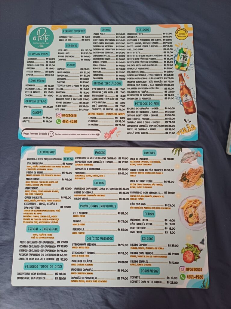 CARDÁPIO OPOSTO BAR