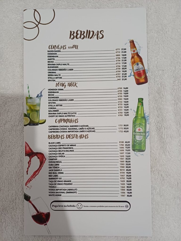 CARDÁPIO (LÂMINA) MARA